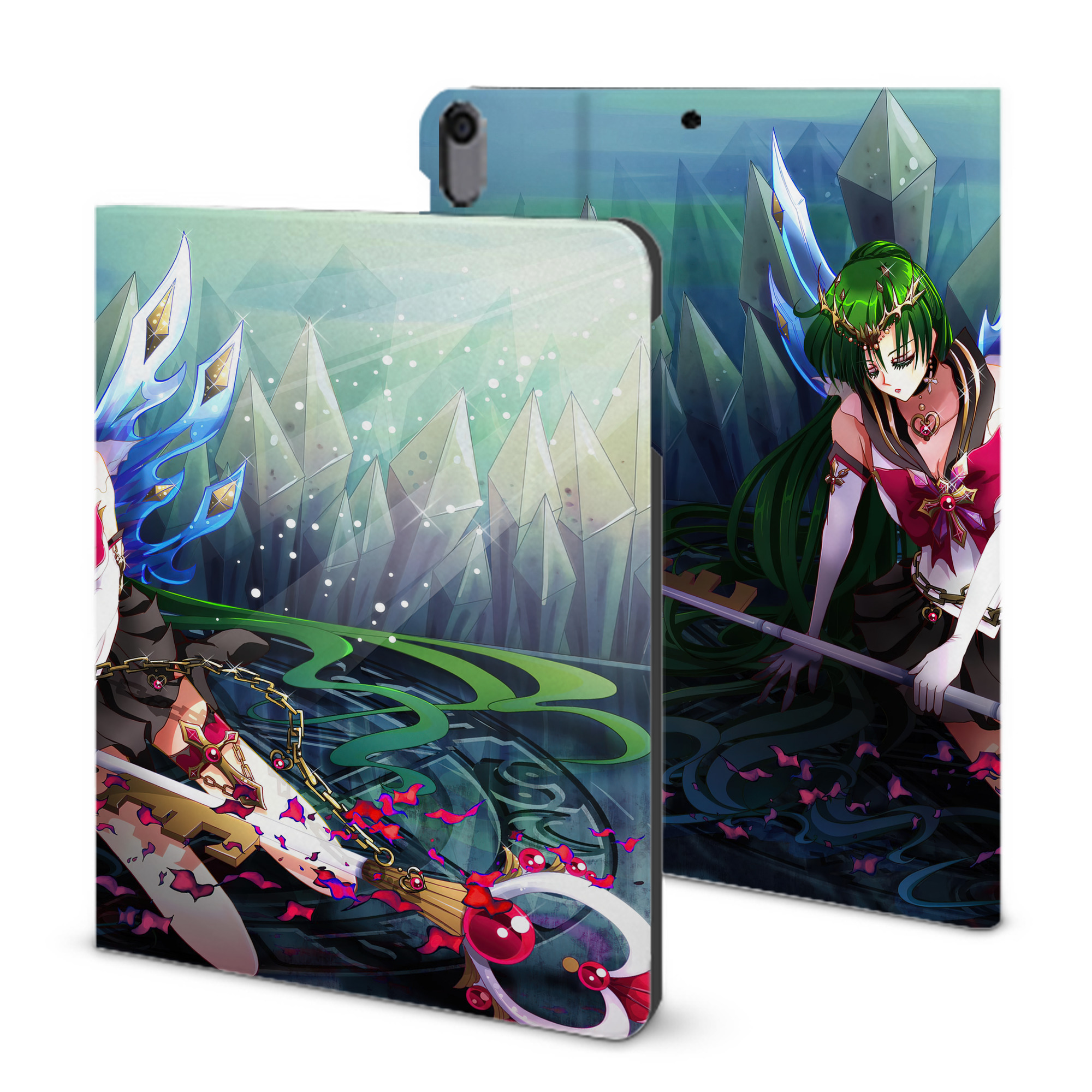 （画像用） 美少女戦士セーラームーン Sailor Moon IPad ケース ブック型 PUレザー TPU 耐衝撃 軽量 薄型 ペン収納なし 全面保護 IPad 各モデル対応